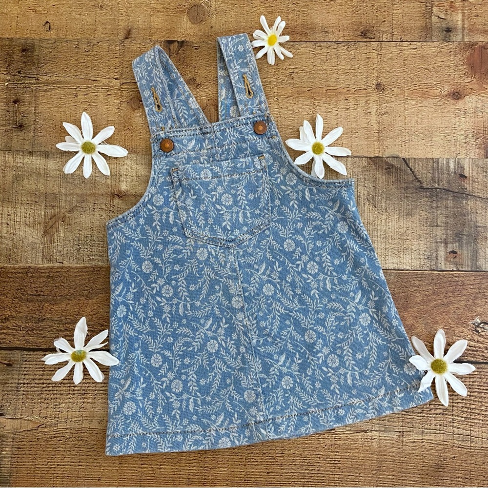 DRESSES (2) Soft Overall Adjustable Denim DRESSES by Old Navy - BLUE + YELLOW - Picture 2 of 15